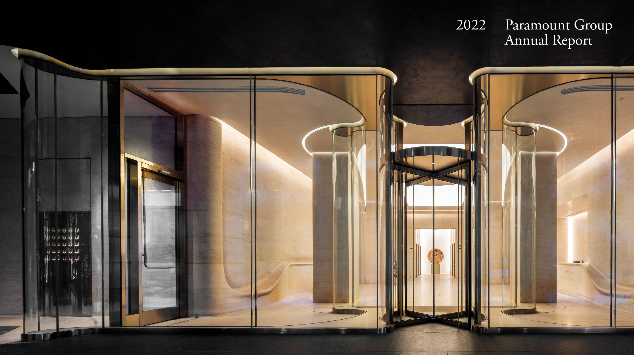 Cover image of Paramount's lobby entrance with glass windows